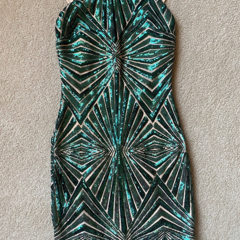 Lulus Emerald Green Sequin Homecoming Dress